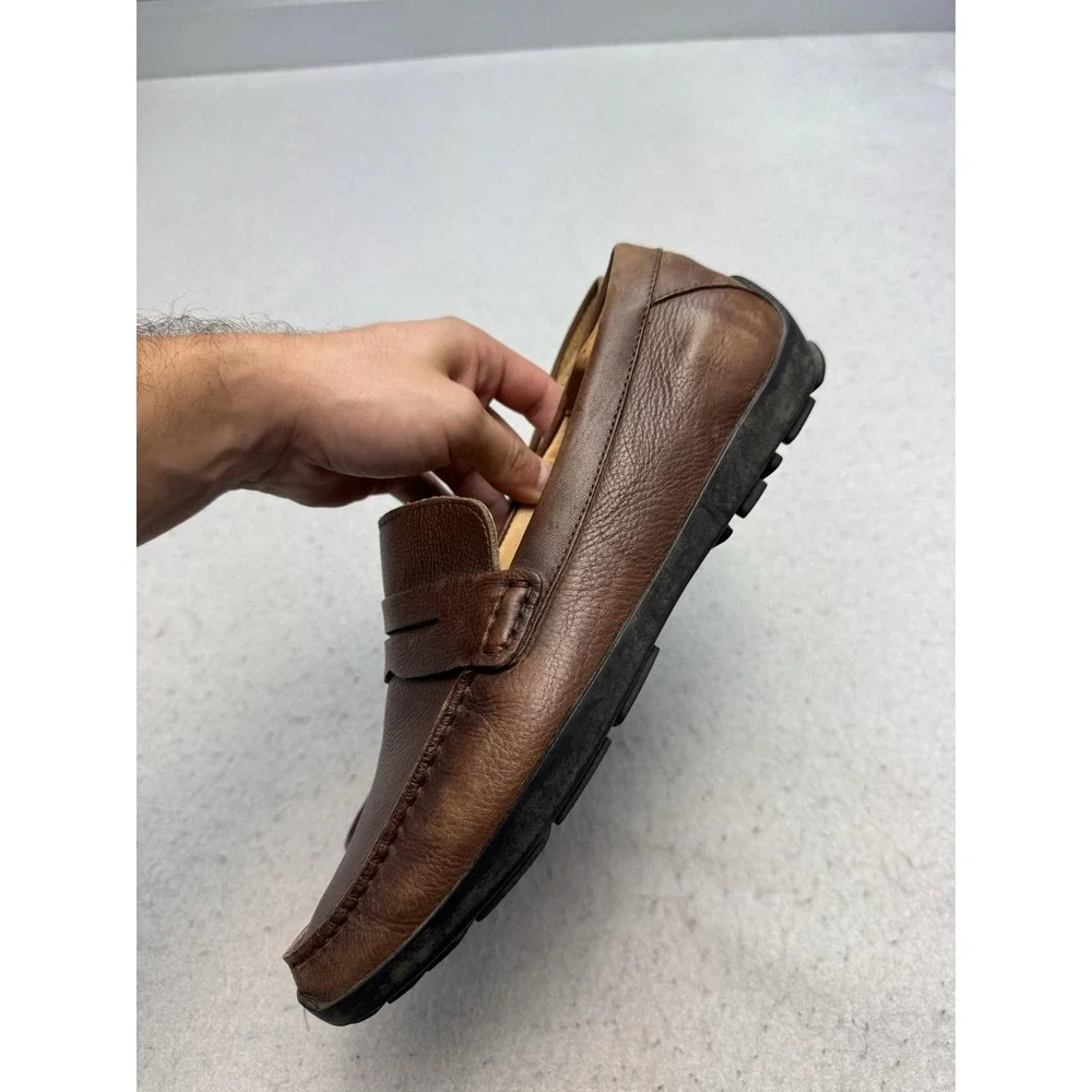Samuel Hubbard Shoes Mens Size 10.5 Brown Leather Slip On Loafers M2111-601